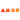 Four orange and pink PolySquish geometric shapes lined up on a white background