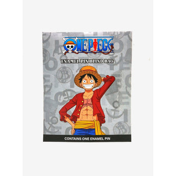 One Piece enamel pin blind bag featuring Monkey D. Luffy artwork
