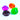 Four icosahedron PolySquish designs in orange, green, purple, and dark rare colors