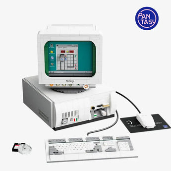 Pantasy Retro 90s PC building set with monitor, desktop tower, keyboard and mouse