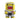 Yellow Domo-Kun vinyl figure in a karate outfit holding a ramen cup