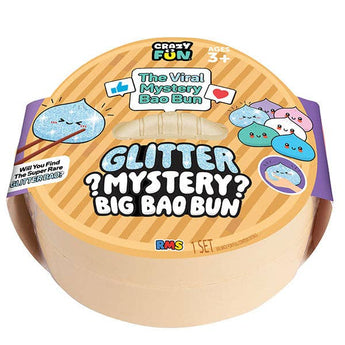 RMS Crazy Fun Glitter Mystery Big Bao Bun package with the rare blue glitter chase pictured