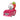 Cony LINE FRIENDS character driving a pink pull-back car with a large apple-shaped seat back