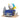 Moon LINE FRIENDS character in a blue pull-back car on a removable scenic display base