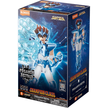 Blokees Saint Seiya Champion Class 04 Pegasus Seiya model kit box, front and side view