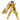 Sagittarius Aiolos model in gold armor posed with helmet and raised fist