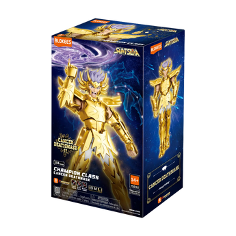 Blokees Saint Seiya Champion Class Cancer Deathmask model kit box, front and side view