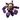 Purple-and-gold Transformers robot model posed with raised fists