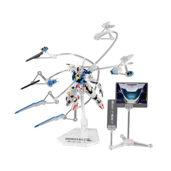 Gundam Aerial action figure with GUND-BIT units deployed, anniversary stand and character plate