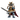 Gold-and-blue Herospire warrior model holding two swords