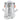 Rear view of silver Mechagodzilla figural coin bank showing dorsal plates, tail, and coin slot