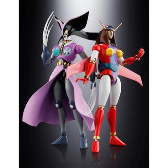 Soul of Chogokin GX-114 Marquis Janus and GX-12R Venus A figures displayed together