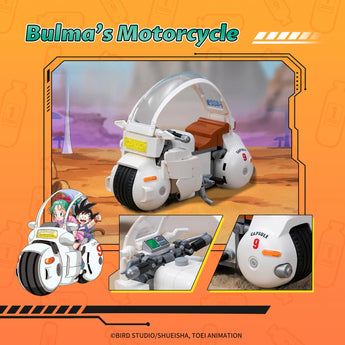 Pantasy Dragon Ball Bulma's Motorcycle model with Capsule No. 9 fairing, canopy, and close-up control details