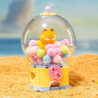 Pantasy Garfield gumball machine building set with clear dome and colorful decorative gumballs