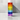CMY Cubes Newton's Tower assembled as a 63-piece rainbow acrylic tumbling tower