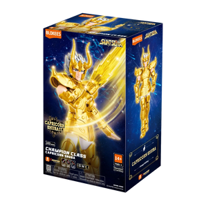 Blokees Saint Seiya Champion Class Capricorn Shura model kit box, front and side view