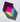 Mini CMY Cube casting layered cyan, magenta, yellow, and green shadows